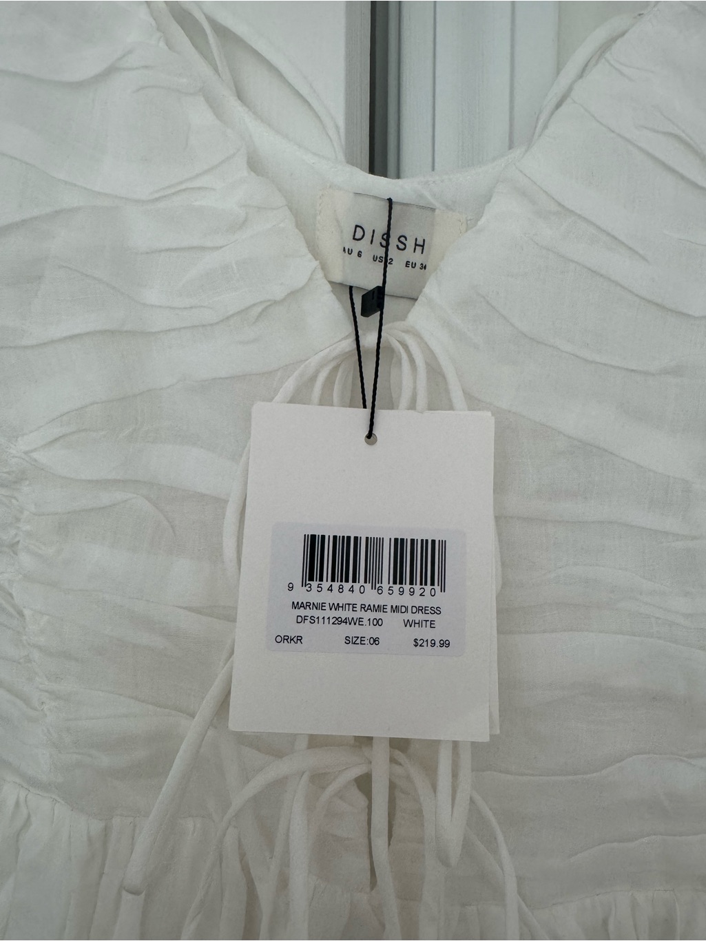 Dissh White Lace-Up Bodice Spaghetti-Strap Maxi Dress — image 3 of 7